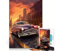 Vintage Car Japanese Jigsaw Puzzle1000 Pieces Mind Train Fun Clean Cut Sturdy Components Captivating Leisure for Cozy Indoors (38x26cm)