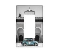 Vintage Car Light Switch Cover Plate, Teal Blue Classic Automobile for Home Decor, Thermoplastic Wall Plates, Standard Size Single Rocker