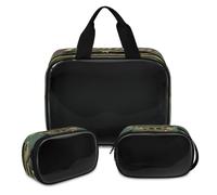 Vintage Car Logo Design Makeup Bag for Women Men, Translucent Cosmetic Bag Wash Pouch Shower Bag 3 Pcs Travel Toiletry Toiletries Cosmetic Organizer