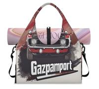 Vintage Car Poster Design Sports Duffel Bag for Women Men Weekend Overnight Bag with Shoe Compartment Shoulder Tote Luggage Bag for Yoga Gym Travel