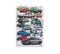 Vintage Car Posters Audi A6 Cartoon Poster Decorative Painting Canvas Wall Posters And Art Picture Print Modern Family Bedroom Decor Posters 12x18inch(30x45cm)