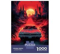 Vintage Car Sunset Highway 1000 Piece Jigsaw Puzzle Jigsaw Puzzle for Adults Relax 52x38cm/1000pcs