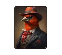 Vintage Cardinal Bird Portrait Tin Sign Vintage Metal Pub Club Cafe Bar Home Wall Art Decoration Poster Retro 12x16inch(30x40cm)