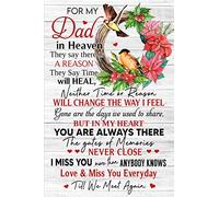 Vintage Cardinal Tin Metal Sign for My Dad in Heaven Neither Time or Reason Will Change The Way I Feel Poster Bar Home Bathroom Wall Decoration Sign 12x8 Inch