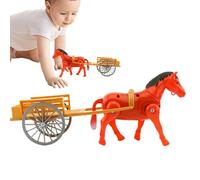 Vintage Carriage Toy - Electric Horse Cart for Entertaining | Smooth ABS , Retro Moving Model for , Creative Desktop Decoration, Interactive Early Development Play Set for Kids