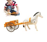 Vintage Carriage Toy - Electric Horse Cart for Entertaining | Smooth ABS , Retro Moving Model for , Creative Desktop Decoration, Interactive Early Development Play Set for Kids