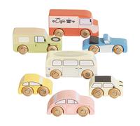 Le Toy Van - Wooden Vintage Toy Cars | 7 Piece Childs Car Play set - Suitable for Ages 3+ years