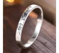 Vintage Carve Dandelion Seed Band Rings for Women Daily Casual Work Thin Rings Stackable Jewelry Gifts