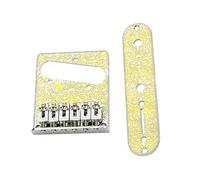 Vintage Carved Pattern Guitar Roller 6-Saddle Bridge And 3-Way Control Plate Set For 6 String Electric Guitars