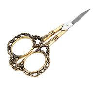 Vintage Carved Plum Embroidery Scissors, Stainless Steel Sharp Sewing Scissors for DIY Tailoring, Crafting, Fabric Cutting, Needlework, Dressmaking, Scrapbooking, Bronze Finish (Gold)