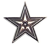 Vintage Carving Star Badge All Age Western Brooch Pin