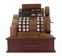 Vintage Cash Register Model, Retro Iron Art Decor, Handmade Office Home Desk Ornament with Exquisite Details, Nostalgic Stress Relieving Prop for Gift Collectors