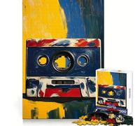 Vintage Cassette Tape Art Jigsaw Puzzles 1000 Pieces Brain Exercise Calm Recreation Precision Cut Meaningful Gift (38x52cm)