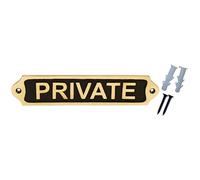 Vintage Cast Brass "PRIVATE" Door Plaque - Solid Metal Sign with Black Background & Polished Letters - Includes Screws for Easy Mounting | 21.5x4.5cm (PRIVATE)