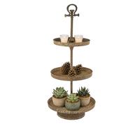 Vintage Cast Iron 3-Tier Serving Tray, Farmhouse Multi-tier Shelf for Home Decor, Centerpiece Display & Storage, Rustic Tiered Tray for Kitchen, Living Room & Party