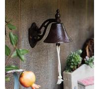 Vintage Cast Iron Dinner Bell Cast Iron Doorbell Wall Mounted Hand-cranked Doorbell Pub Bell Last Order Bell Antique Decor Bell For Outdoor Courtyard Garden Décor