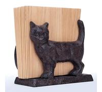 Vintage Cast Iron Napkin Holder, Cute Cat Paper Towel Holder Freestanding Tissue Dispenser for Kitchen, Dining Table, Cookbook Stand, 5.3x2.6x4.5 in
