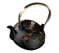 Vintage Cast Iron Teapot with Infuser for Green Tea | Uncoated Surface, Superior Heat Retention, Sediment Reduction, Black Finish, Home Use