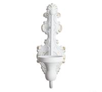 Vintage Cast Iron Wall Candle Holder 23x9cm with Antique White Finish, Fits Standard Taper Candles, Elegant Sconce Decor for Living Room, Kitchen, Dining Room, Hallway or Bedroom(White)