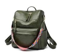 Vintage Casual Backpack PU Leather Shoulder Bag for Women Women | Multifunction Laptop Bag for Women Girls Vacation Shopping Daily Use and Commuting