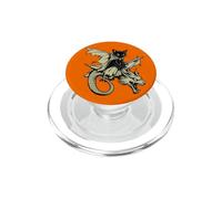 Vintage Cat and Dragon Medieval Fantasy PopSockets PopGrip for MagSafe