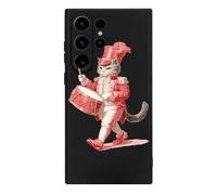 Vintage Cat Band Drum Drummer Hard Case Compatible with Galaxy S23 S23 Plus S23 Ultra TPU Cover for Men Women