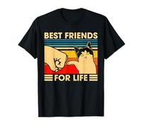 Vintage Cat Best Friends For Life Fist Bump Funny Cat Lovers T-Shirt