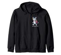 Vintage Cat Graduation Funny Smart Enough to Leave School Zip Hoodie