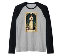 Vintage Cat Lady Tarot Card Mystic Feline Lover Witchy Raglan Baseball Tee