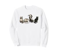 Vintage Cat Opossum Skunk Raccoon Street Wildlife Lover Sweatshirt