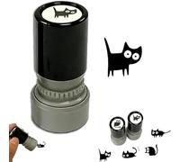 Vintage Cat Pattern Craft Stamp,Cute Black Cat Stamp,Retro Kitten Stamp Set,Reusable Pet Cartoon Craft Stamps for Scrapbooking Journal Diary Card Making Planner DIY Letter