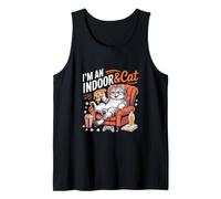 Vintage Cat Sign Of I’m An Indoor Cat For Funny Cat Lovers Tank Top