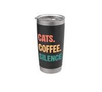 Vintage Cats Coffee Silence Lovers Stainless Steel Insulated Tumbler