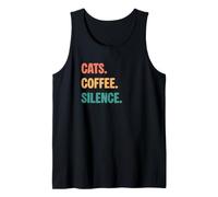 Vintage Cats Coffee Silence Lovers Tank Top