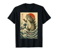 Vintage Catzilla Cat Funny Cat Lover Gifts Japanese Art T-Shirt