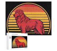 Vintage Caucasian Shepherd Dog Funny Wooden Puzzle Adults Difficult Jigsaw Puzzles with Storage Box for Family Game Birthday Gift