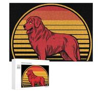 Vintage Caucasian Shepherd Dog Funny Wooden Puzzle Adults Difficult Jigsaw Puzzles with Storage Box for Family Game Birthday Gift