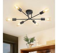 Vintage Ceiling Light,Modern Semi Flush Mount Ceiling Lamp with 6-heads E27 Sockets for Living Room（Bulb not included）