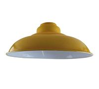LEDSone Industrial Pendant Ceiling Light Shade Retro Kitchen Ceiling Lights Vintage Metal Loft Bar Hanging Chandelier Lighting Rustic Lamp Shade (Yellow- Semi Curvy)