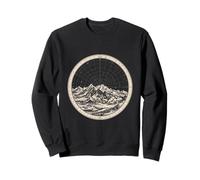 Vintage Celestial Mountain Map Nature Outdoor Minimal Urban Sweatshirt