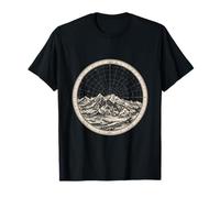 Vintage Celestial Mountain Map Nature Outdoor Minimal Urban T-Shirt