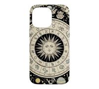 Vintage Celestial Navigation Astrology Zodiac Sun Moon Stars Case for iPhone 14 Pro Max