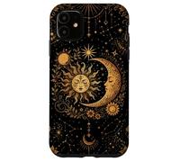 Vintage Celestial Sun Moon Flower Astrology Moon Phases Case for iPhone 11