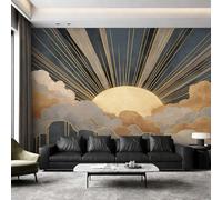 Vintage Celestial Wallpaper for Living Room, Mid Century Modern Wall Mural, Non-Woven Photo Wallpaper for Bedroom, Home Decor Wall Paper 400 x 280 cm (W x H) Y&W97