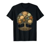 Vintage Celestial World Tree Solar System Planets Astronomy T-Shirt