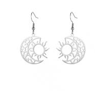 Vintage Celtic Moon Sun Drop Dangle Earrings for Women Good Luck Pendant Jewelry Birthday Gift