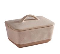 Vintage Ceramic Butter Box,Simple Butter Dish with Lid,Nordic Style Butter Plate,Cheese Storage Box for Kitchen Accessories(Khaki)