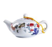 Vintage Ceramic Tea Kettle Ceramics Teapot Rooster Painted Porcelain Tea Pot Tea Kettle Decorative Tea Container for Chinese 7 oz / 200 ml LingXuanGe