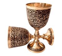 Vintage Chalice Medieval Goblet | 1x Solid Brass Red Wine Glass Cups of Royal King Arthur - Renaissance, Birthday Gifts Christmas Wedding Anniversary Novelty Ceremonial Drinkware (Czar Goblet)