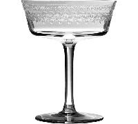 Vintage Champagne Coupe Glass by Winebuyers, 26cl, Lead-free Crystal, Etched Pattern, Dishwasher SafeBy Winebuyers